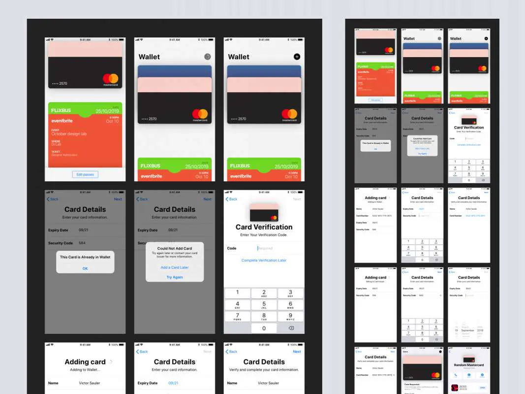 Apple Wallet Free UI Kit for Sketch  - Free Figma Template