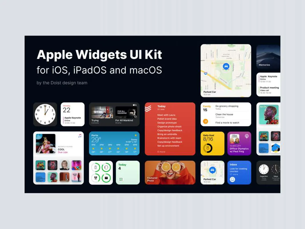 Apple Widgets UI Kit for Figma  - Free Figma Template