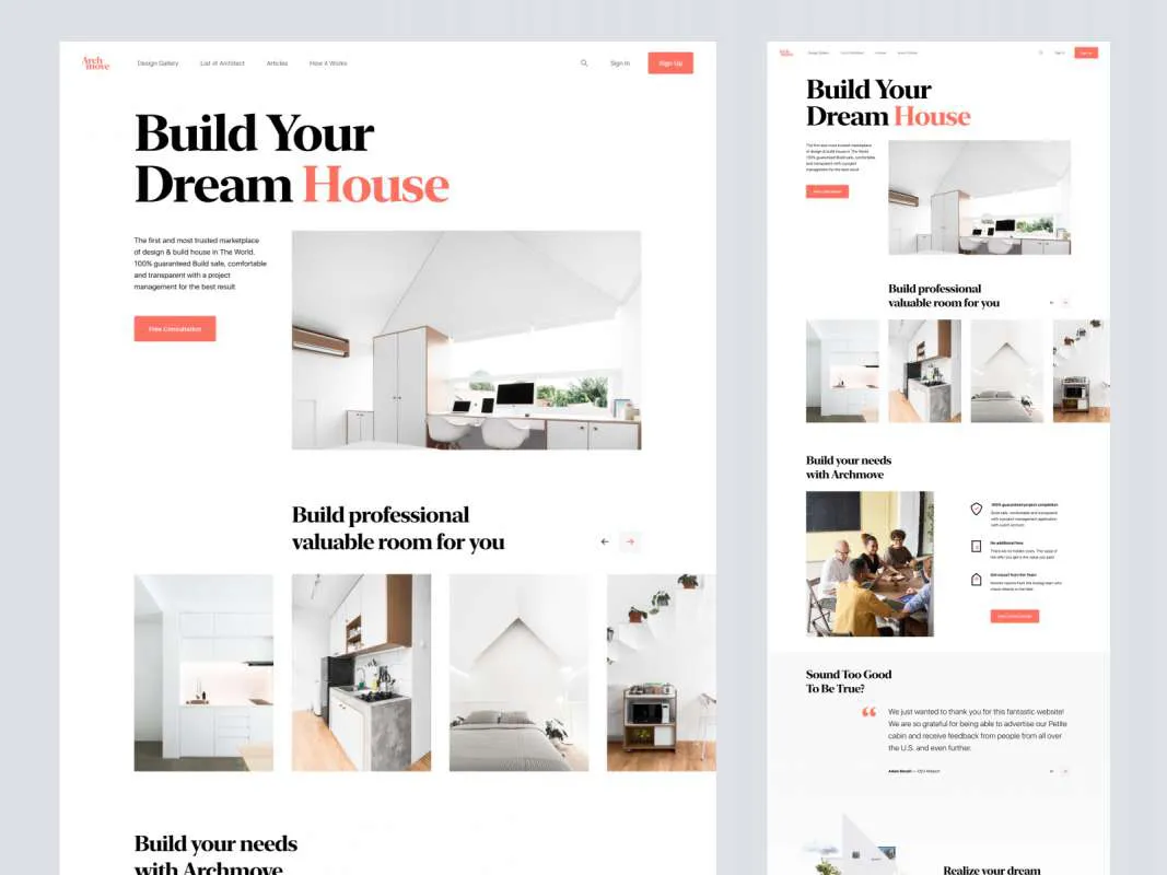 Architecture Landing Page for Figma  - Free Figma Template