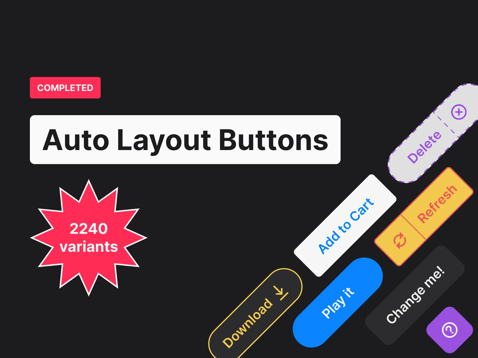 Auto Layout Buttons  - Free Figma Template