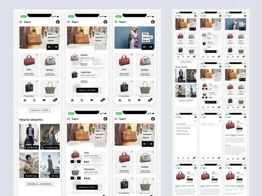 Bagzz - Free Shopping UI Kit for Figma  - Free Figma Template