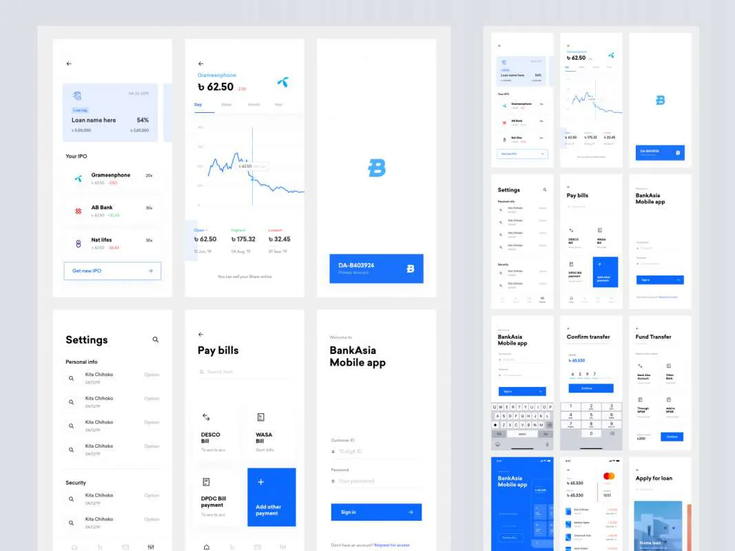 Banking Wallet App Free UI Kit for Sketch  - Free Figma Template
