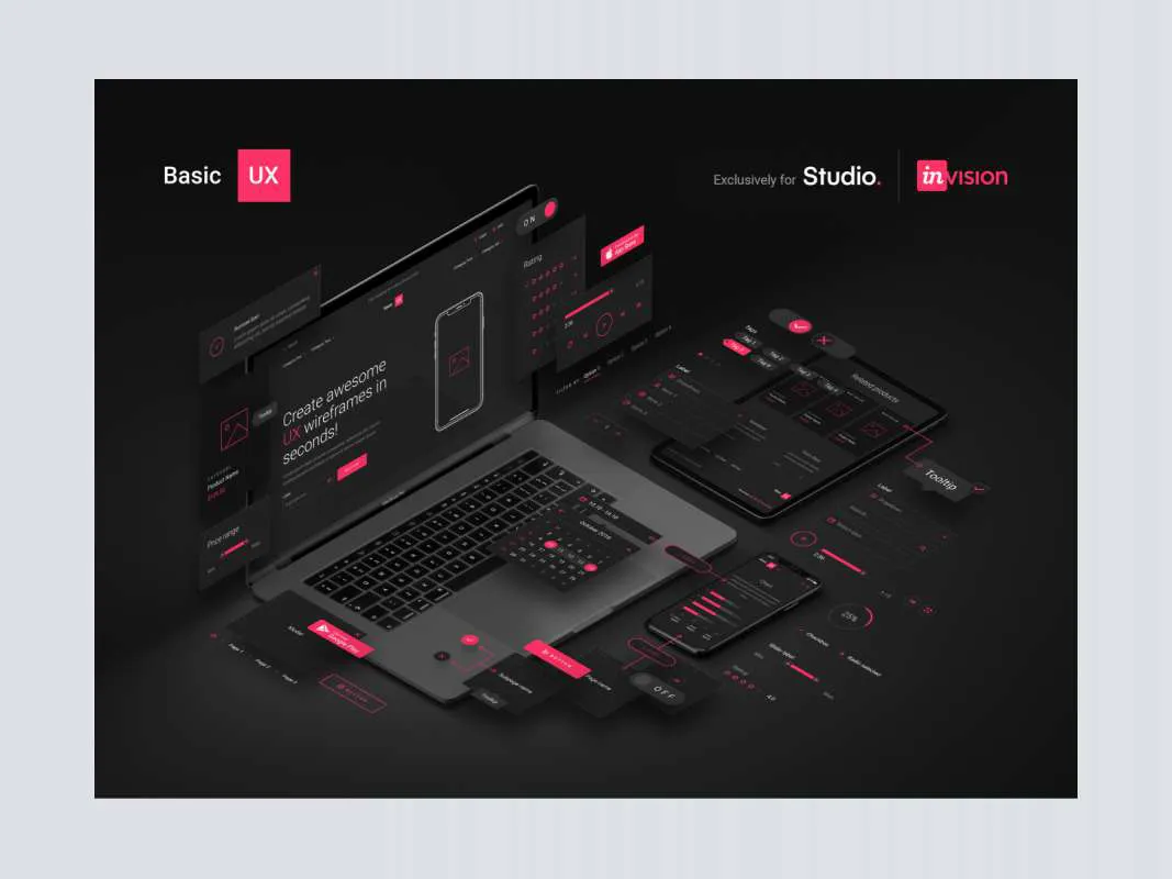Basic UX for Invision Studio  - Free Figma Template