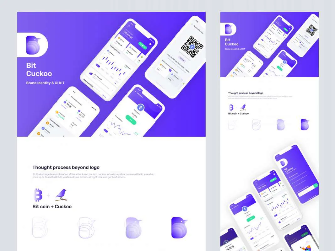 Bit Cuckoo - Bitcoin UI Kit for Adobe XD  - Free Figma Template
