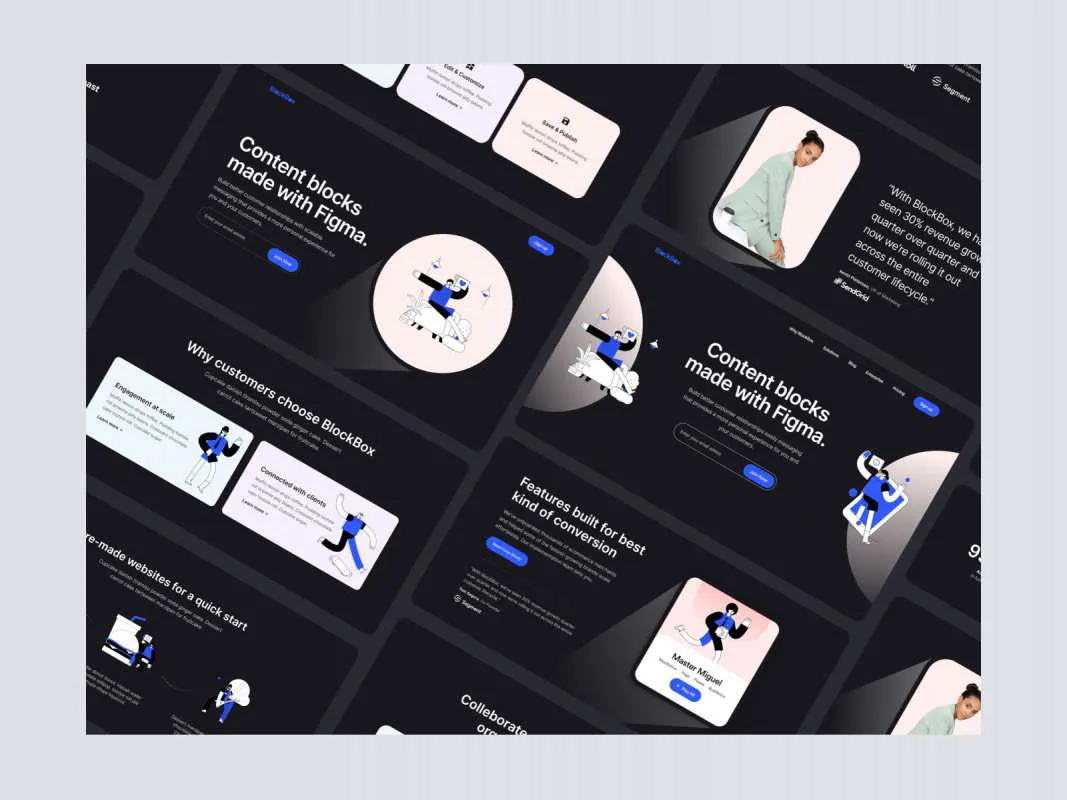 Blockbox Wireframe UI Kit for Figma  - Free Figma Template