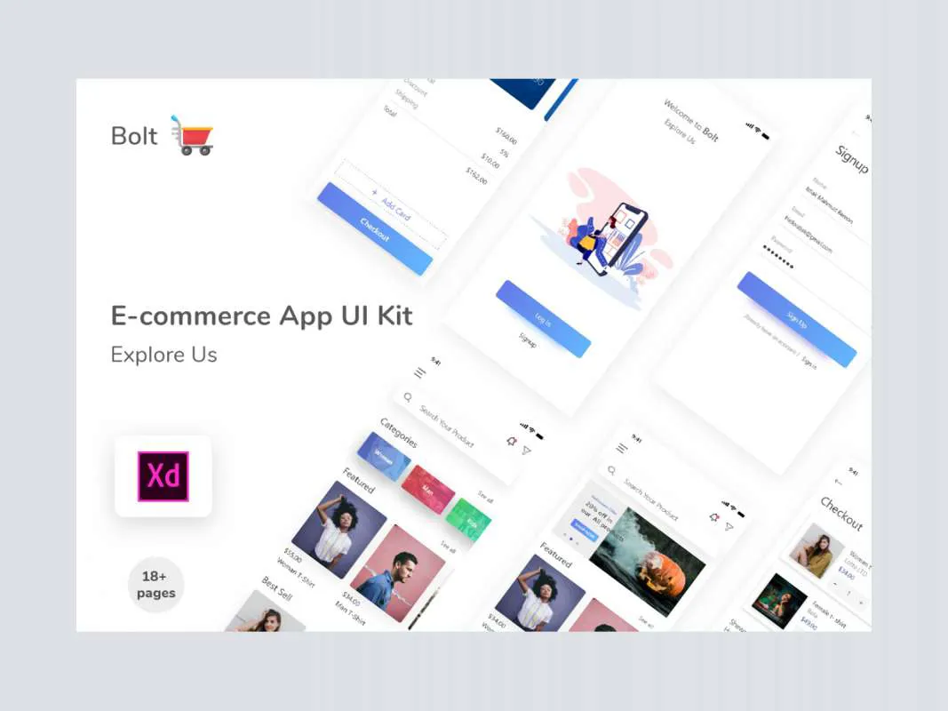 Bolt E-commerce App UI Kit  - Free Figma Template