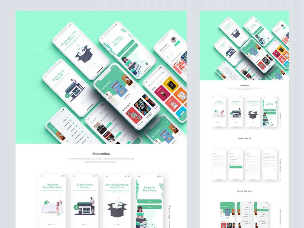 Book Grocer UI Kit for Adobe XD  - Free Figma Template