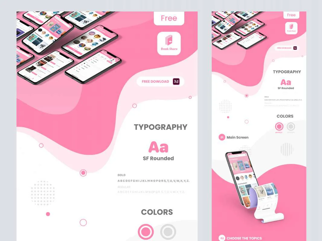 Bookshare App for Adobe XD  - Free Figma Template