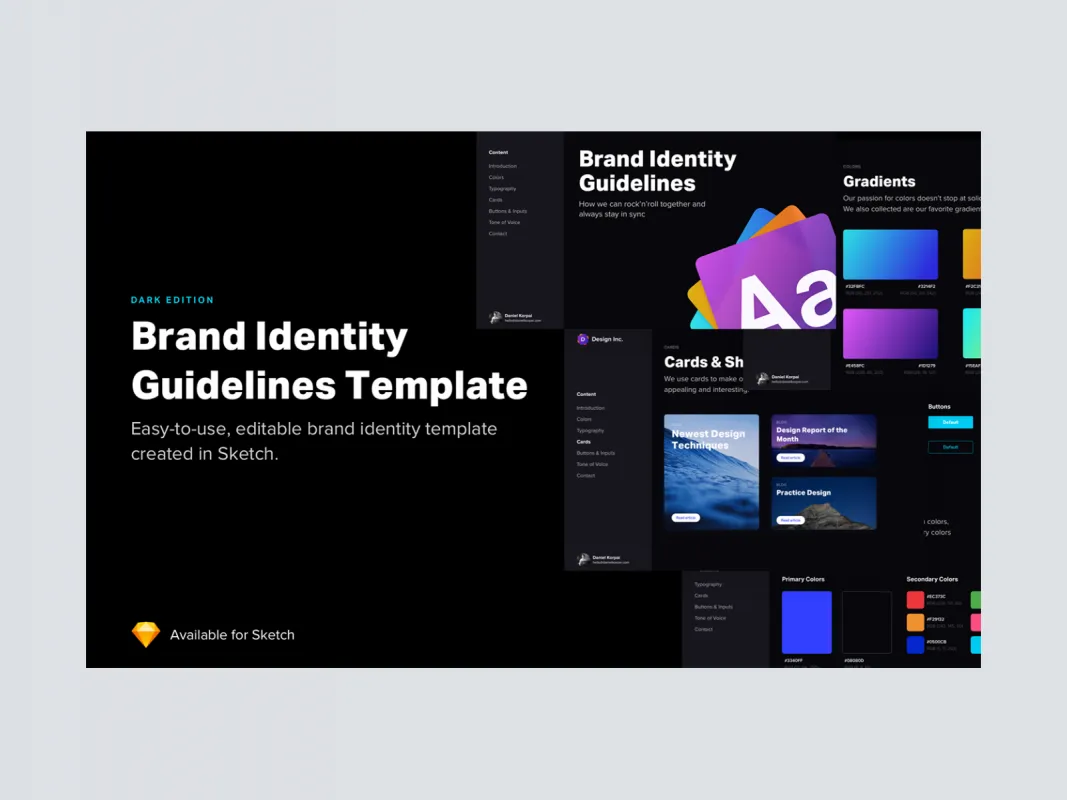 Brand Identity Guidelines 2.0 - Dark Edition  - Free Figma Template