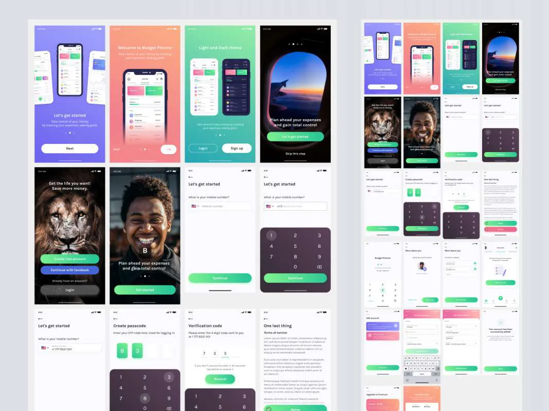 Budget Planner: Onboarding Screens UI Kit  - Free Figma Template