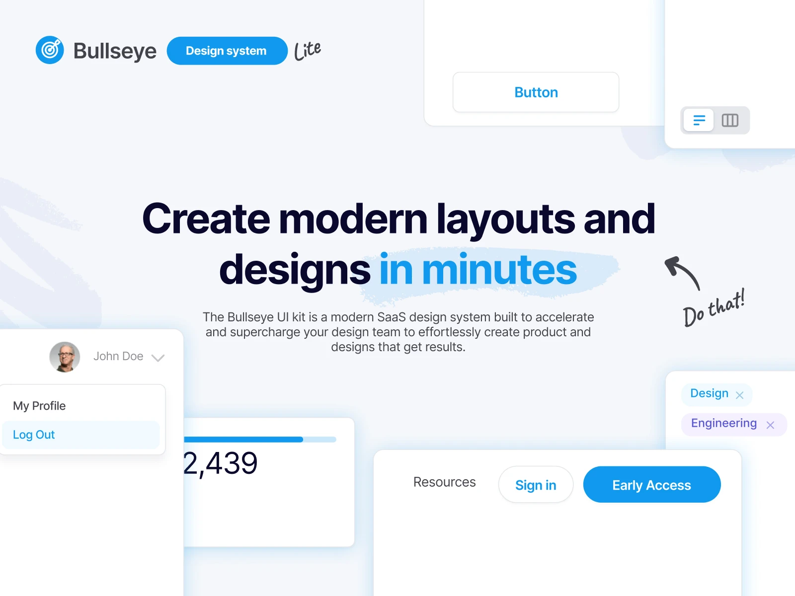 Bullseye Lite Figma UI Kit for Figma and Adobe XD