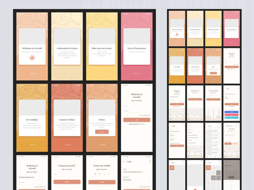 Caco Cooking Free UI Kit  - Free Figma Template