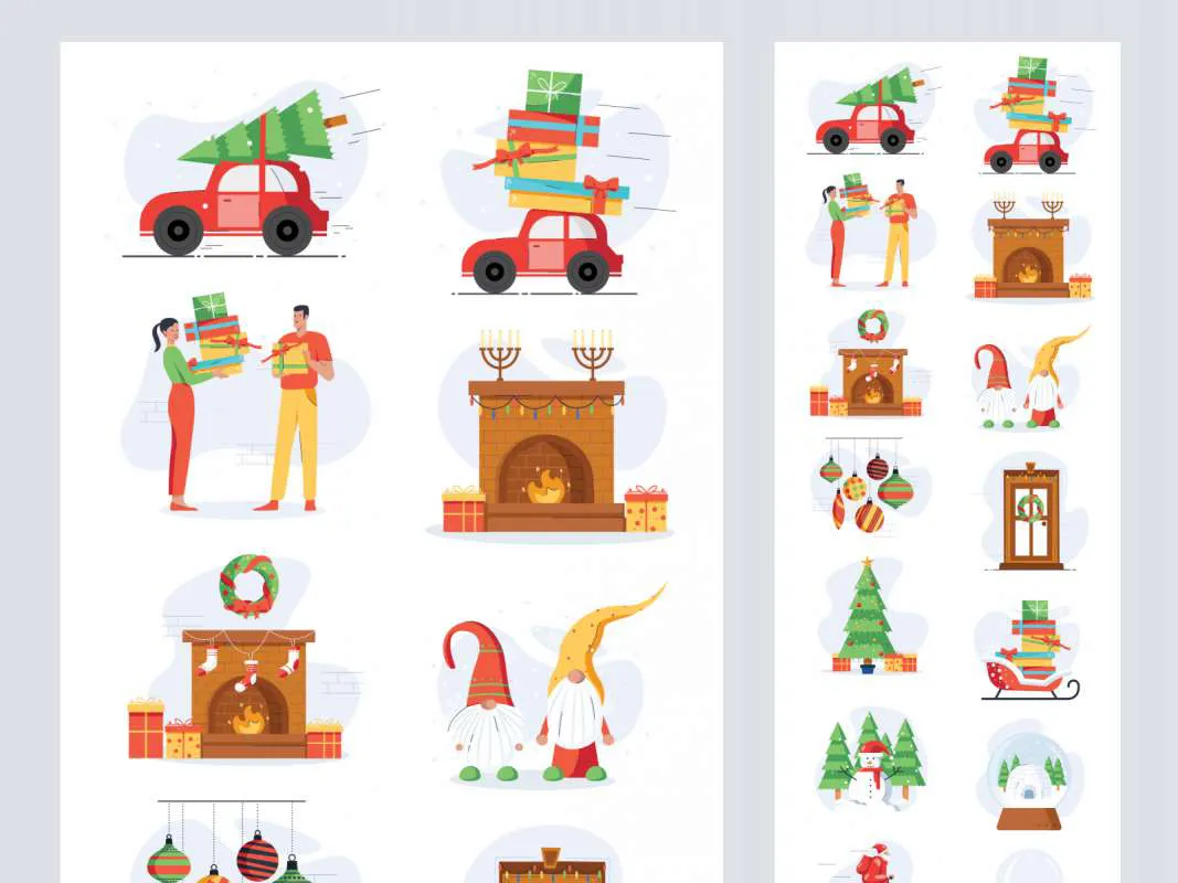 Christmas Free Illustration Pack  - Free Figma Template