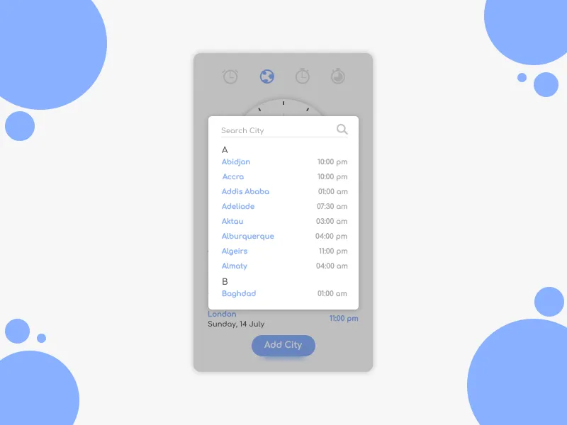 Clock App Design for Figma and Adobe XD No 3