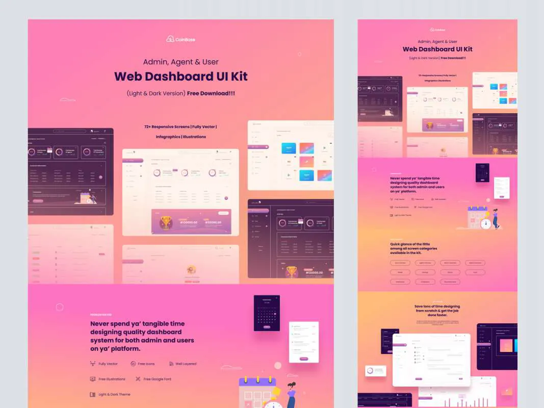 Coinbase - Web Dashboard Ui Kit  - Free Figma Template