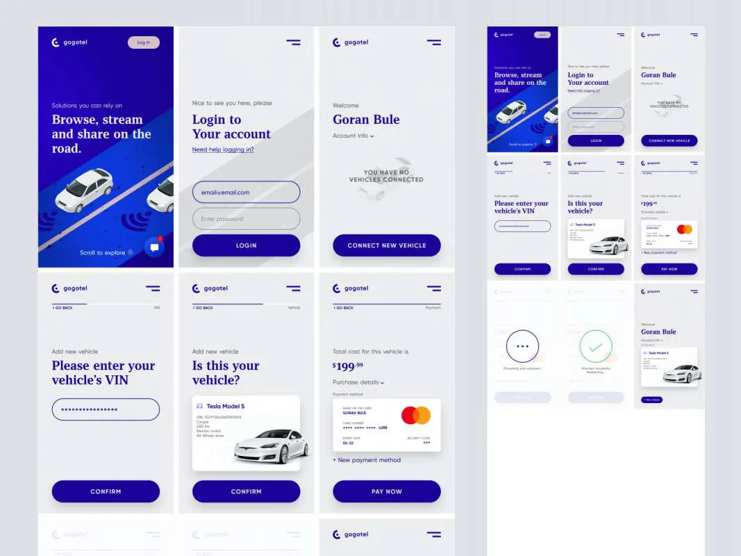 Connected Car App for Photoshop  - Free Figma Template