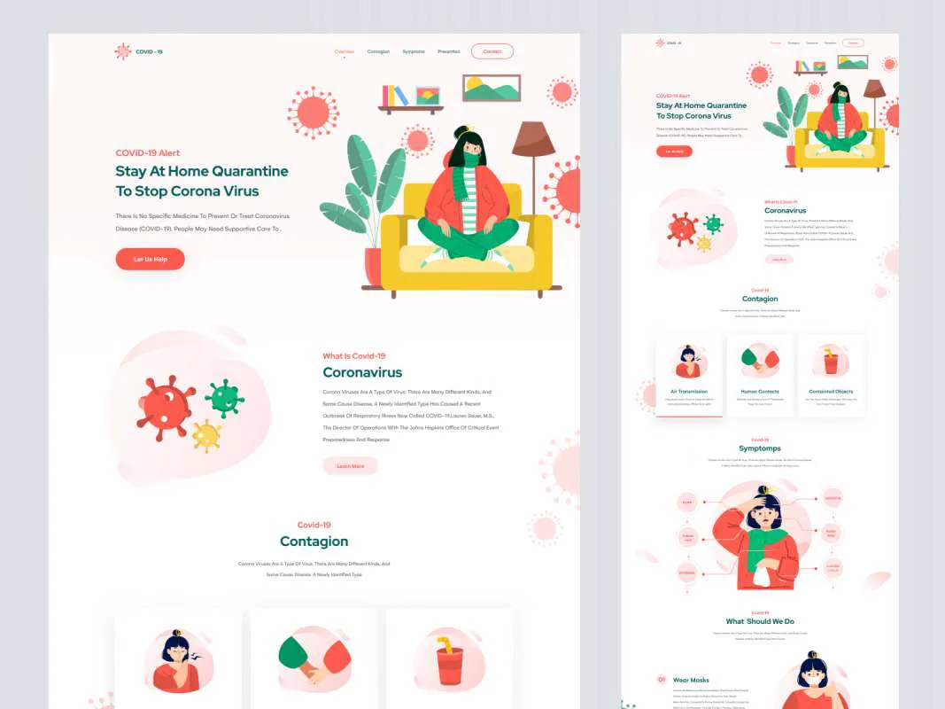 COVID-19 Landing Page for Figma  - Free Figma Template