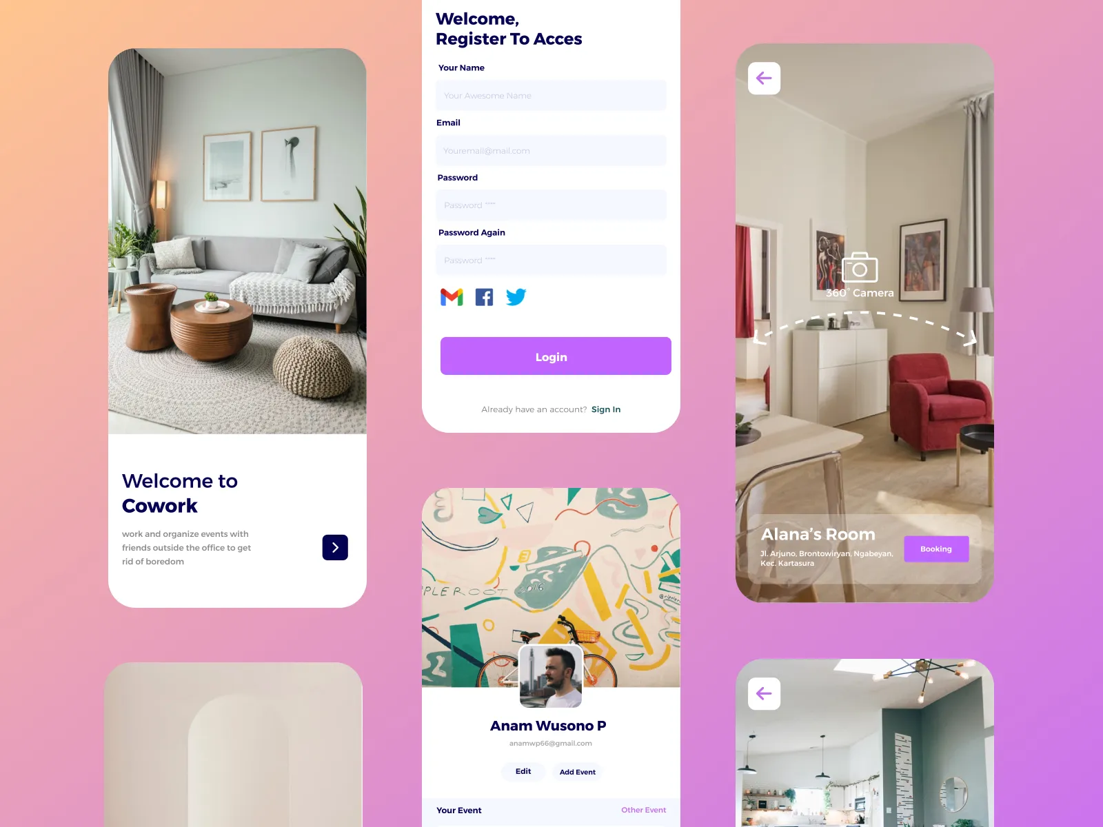 Coworking Space UI Kit for Figma and Adobe XD No 3