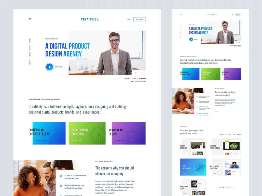 Creatively Agency Landing Page  - Free Figma Template