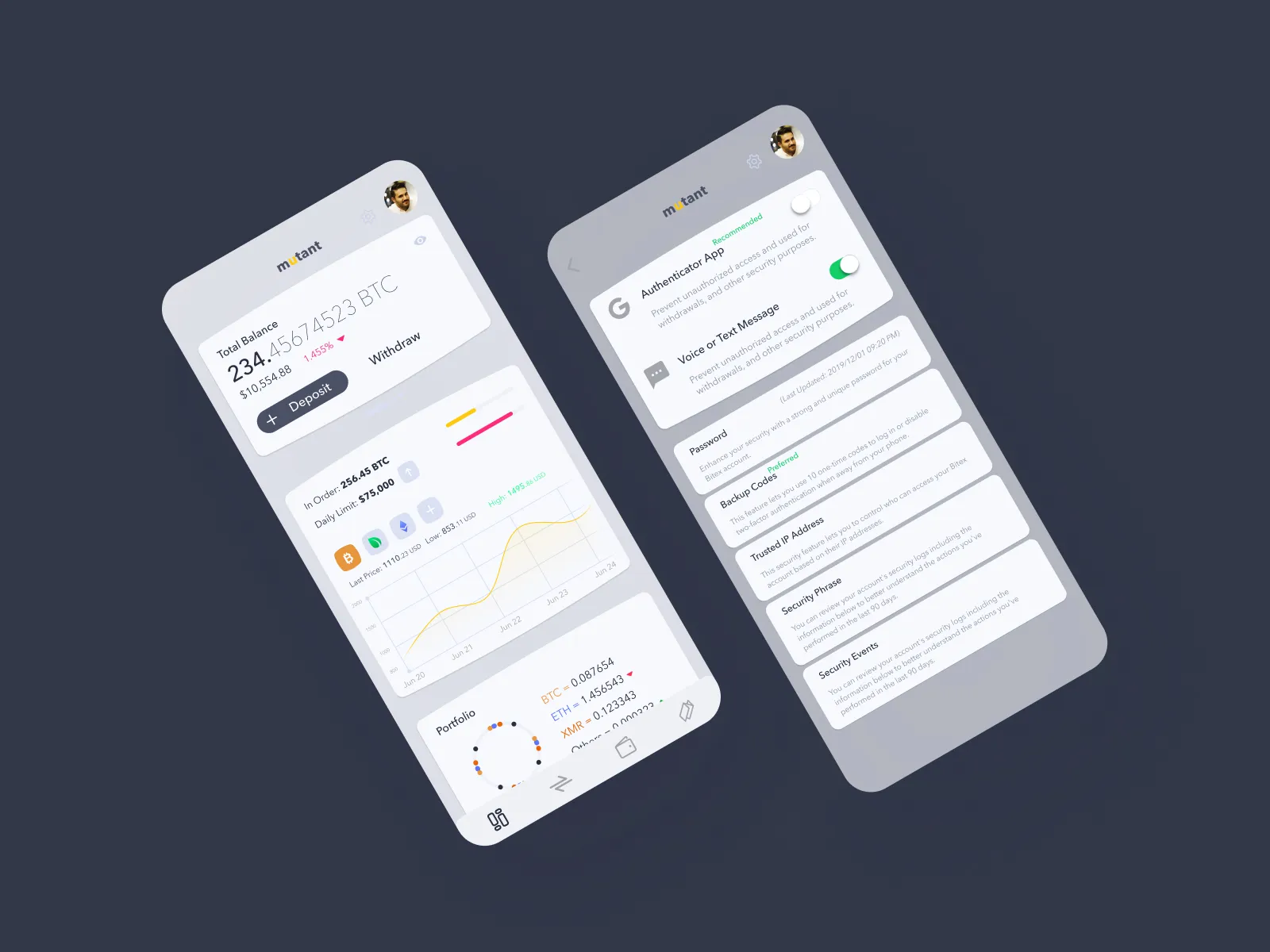 Crypto App UI Kit for Figma and Adobe XD No 3