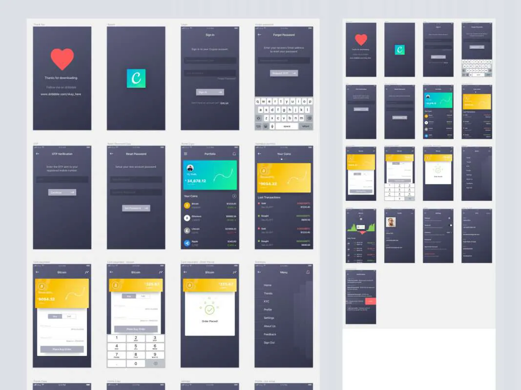 Crypto Wallet App Free UI Kit  - Free Figma Template