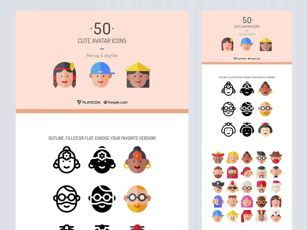 Cute User Avatar Icon Set  - Free Figma Template