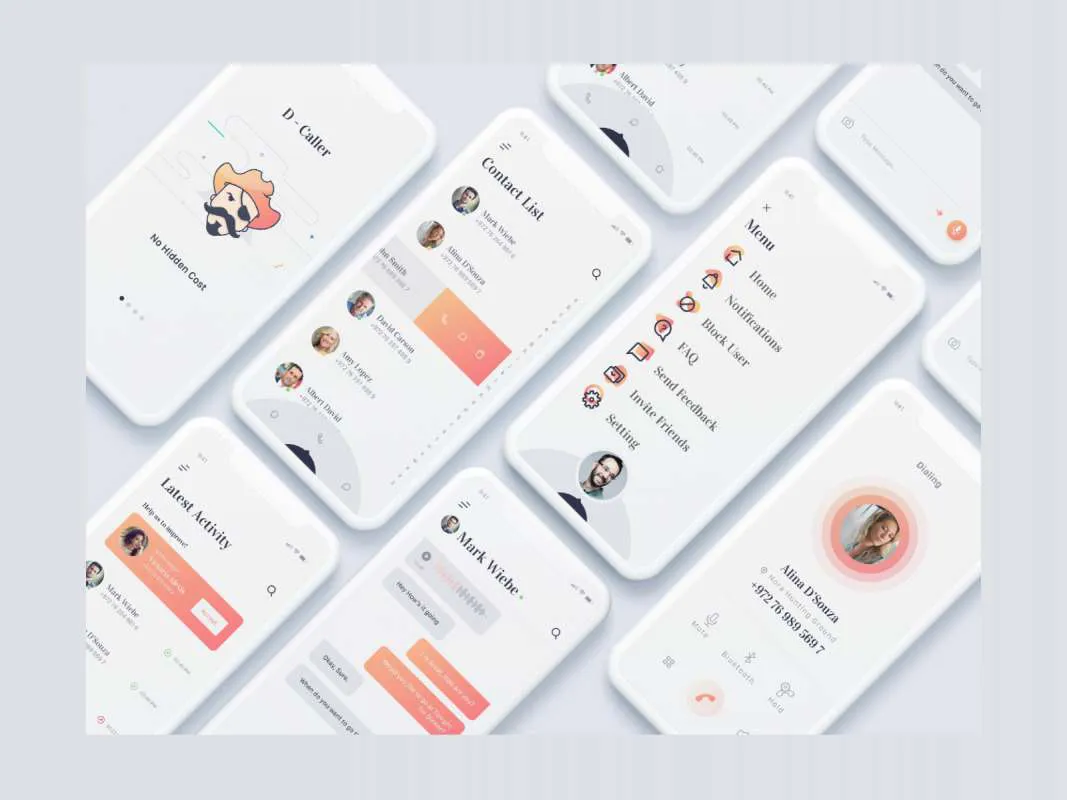 D-Caller Mobile UI Kit  - Free Figma Template
