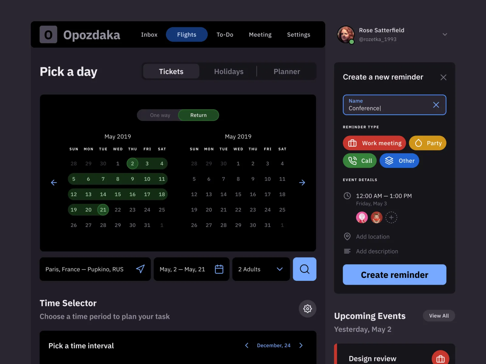 Dark Calendar Template for Figma and Adobe XD No 3
