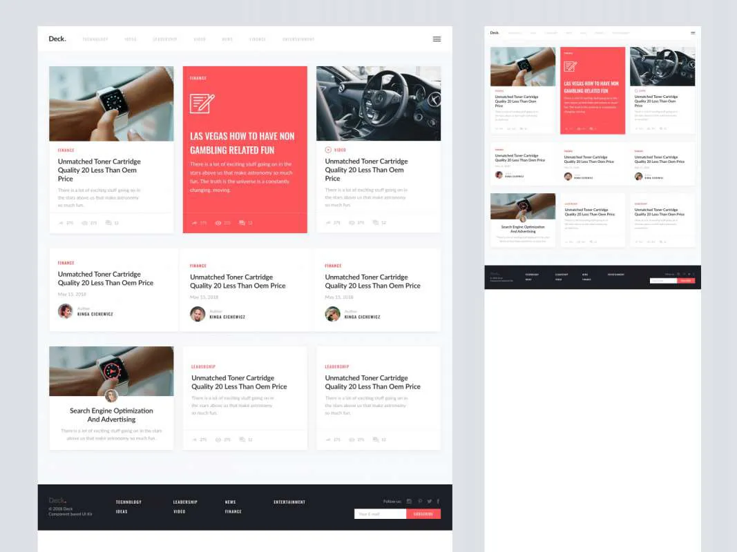 Deck Card UI Kit  - Free Figma Template