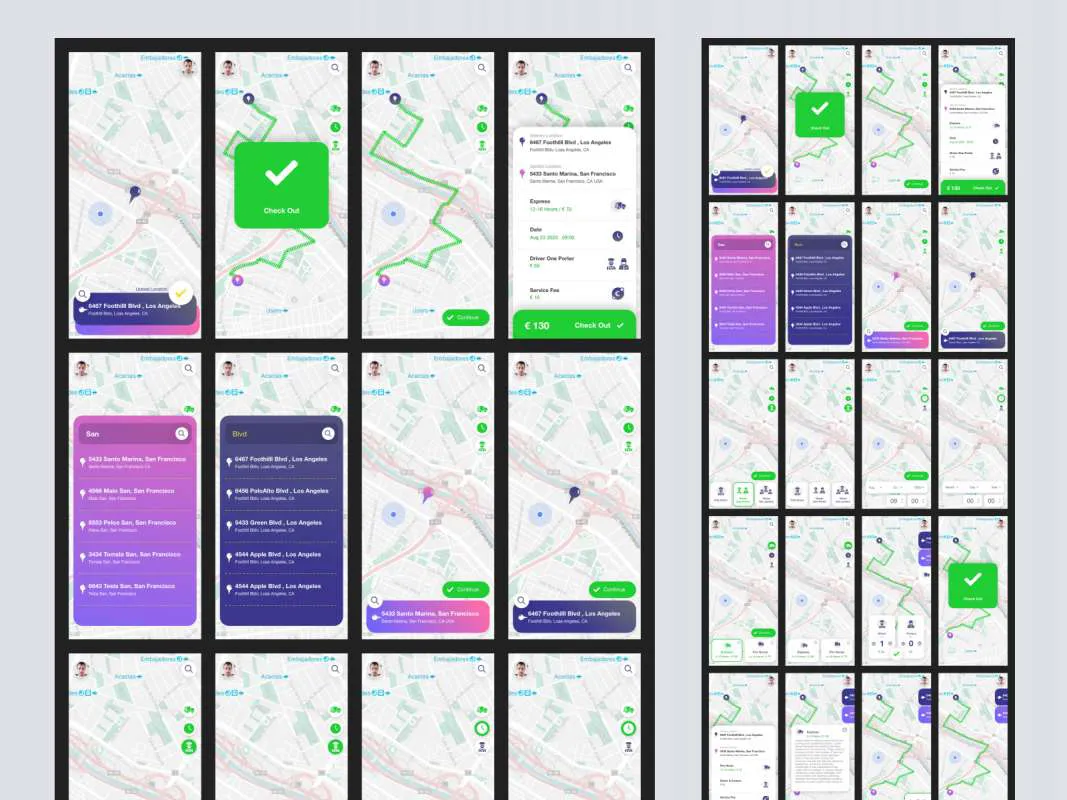 Delivery Truck App Free UI Kit for Adobe XD  - Free Figma Template