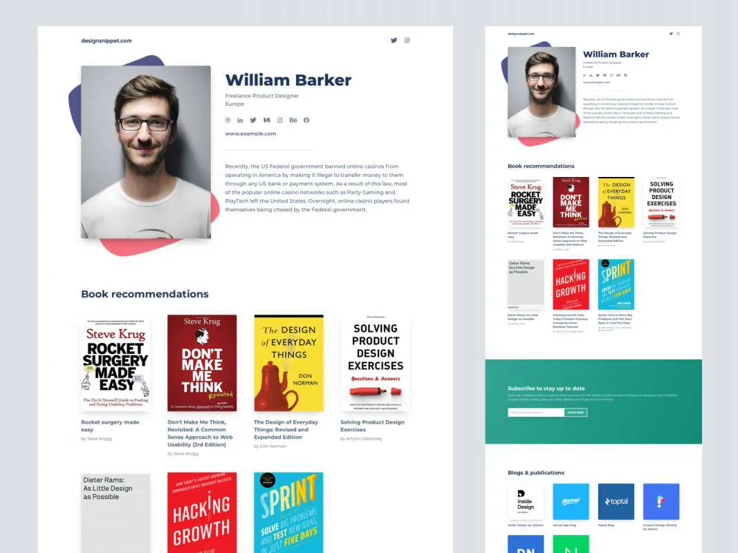 DesignSnippet Landing Page For Sketch  - Free Figma Template