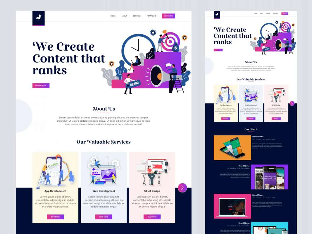 Digital Marketing Landing Page for Sketch  - Free Figma Template