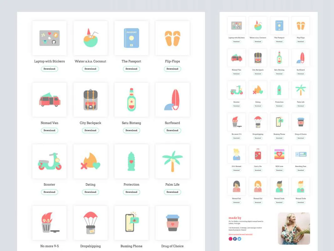 Digital Nomad Starter Icon Pack  - Free Figma Template