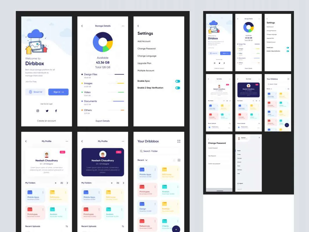 Dribbox Online Cloud Storage for Figma  - Free Figma Template