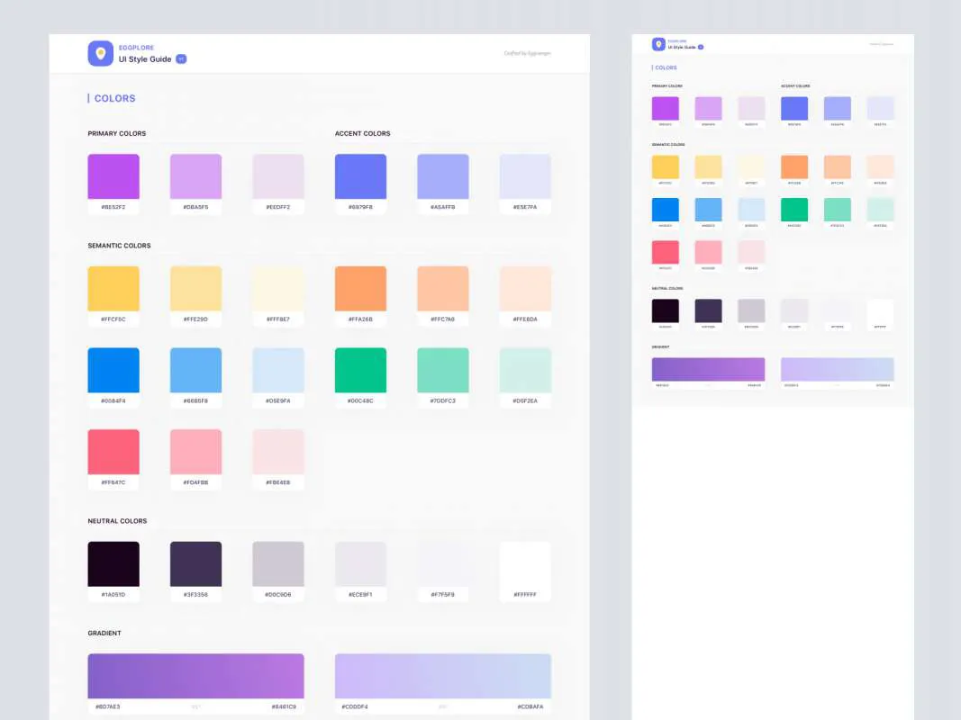 Eggplore UI Style Guide  - Free Figma Template