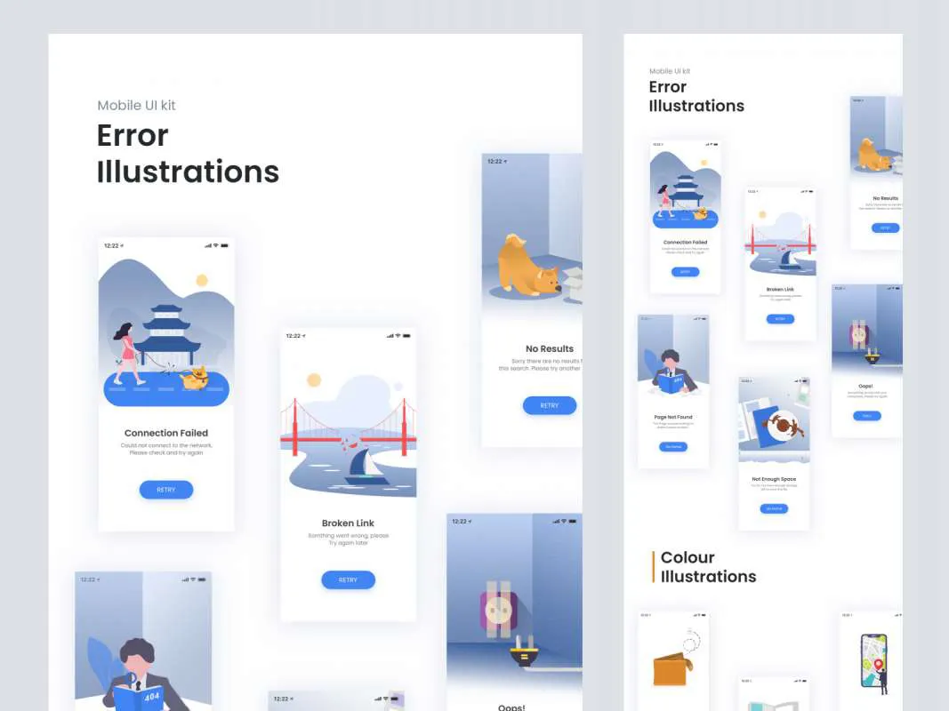 Error Illustration Screens  - Free Figma Template