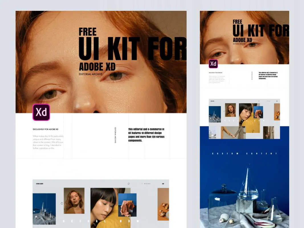 Fashion Editorial UI Kit for Adobe XD  - Free Figma Template