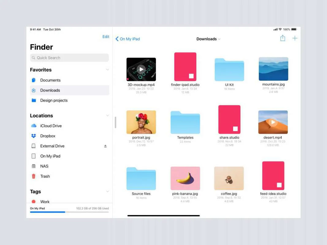 Finder for iPad Concept  - Free Figma Template