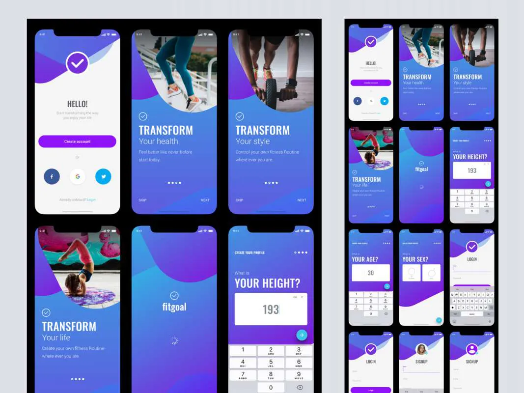 fitgoal UI Kit  - Free Figma Template