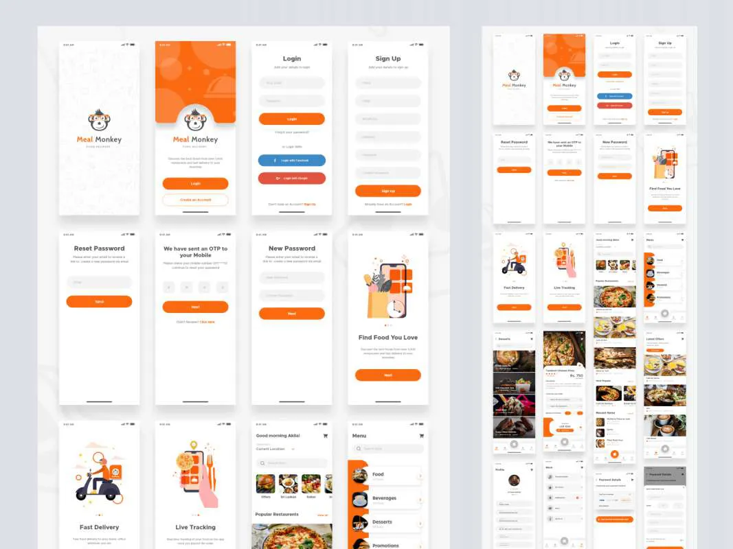 Food Delivery Free UI Kit for Adobe XD  - Free Figma Template