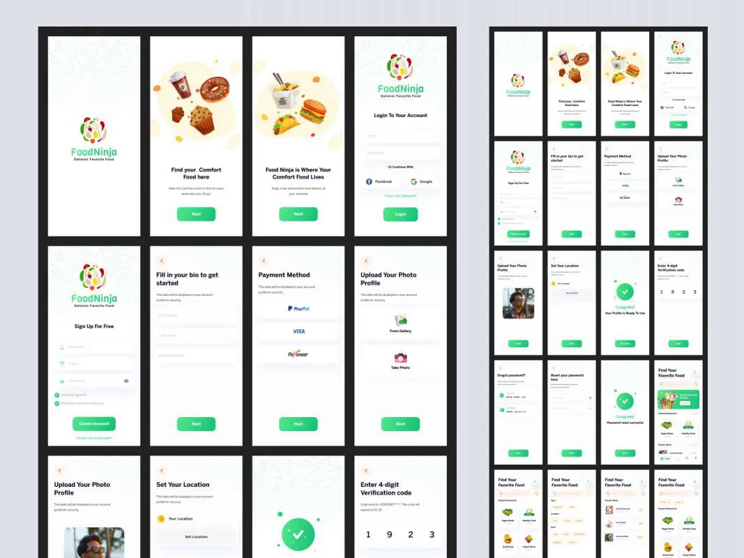 Food Delivery Free UI Kit for Figma  - Free Figma Template