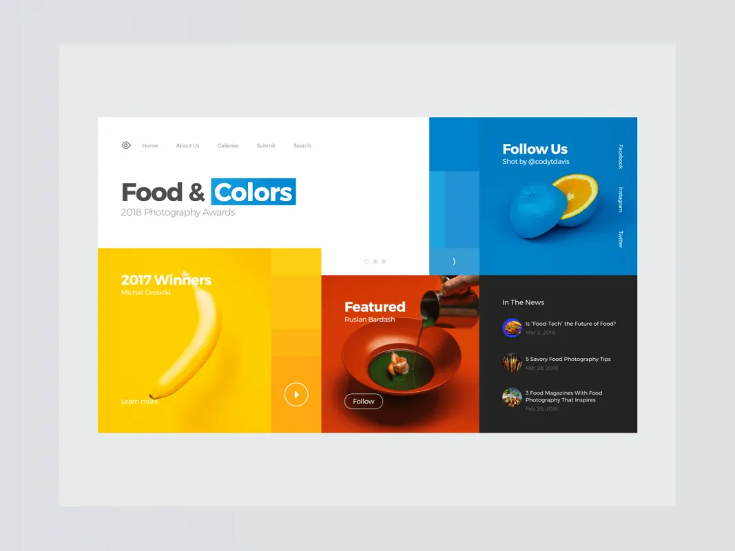 Food Photography Awards Website  - Free Figma Template