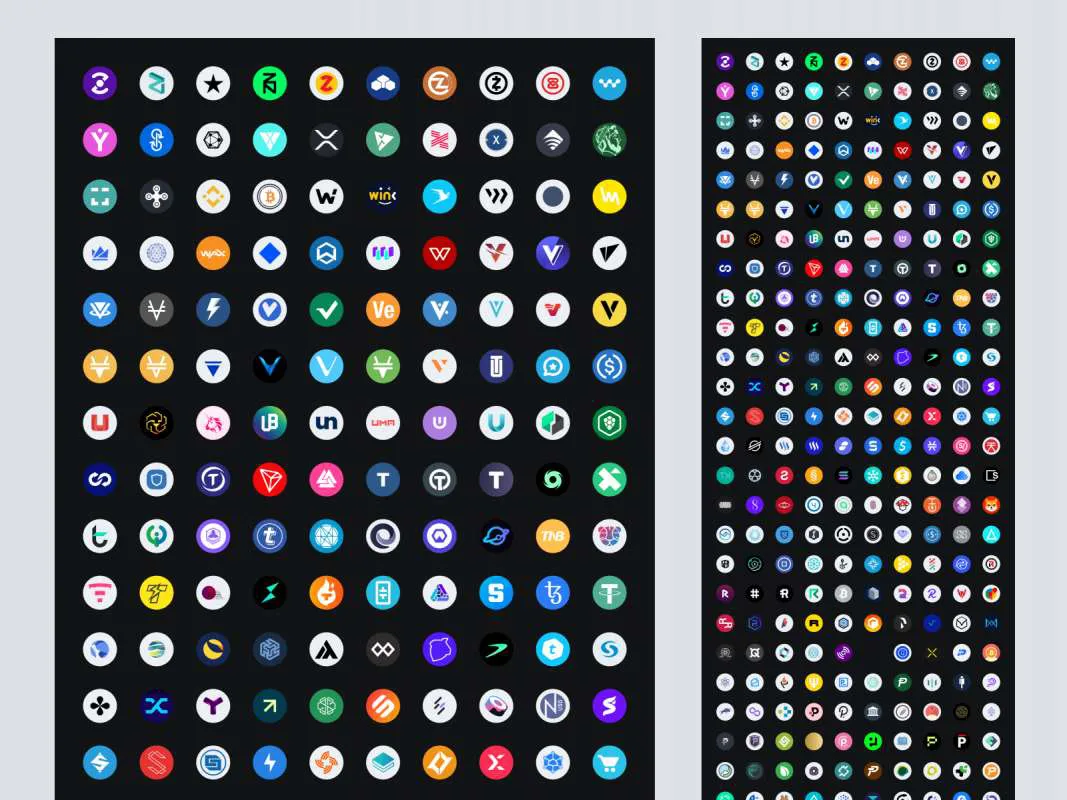 Free 579 Cryptocurrency Vector Logos  - Free Figma Template