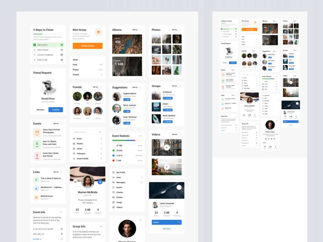 Free Blocke UI Kit - Social  - Free Figma Template