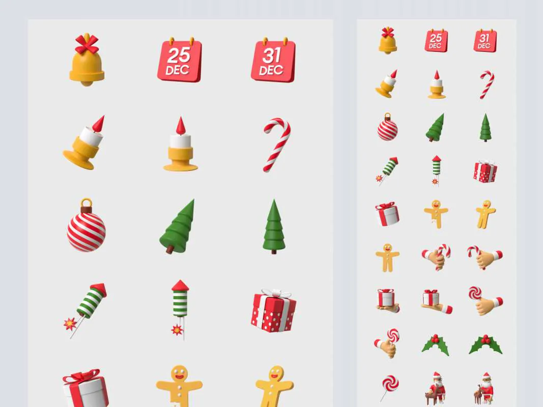Free Christmas 3D Illustrations  - Free Figma Template