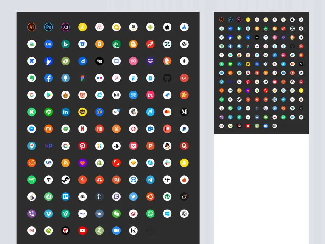 Free Social Icons  - Free Figma Template