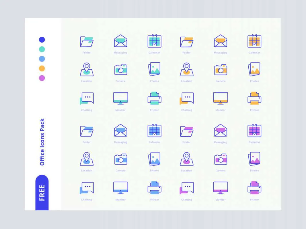 Freebies Office Icons Pack  - Free Figma Template