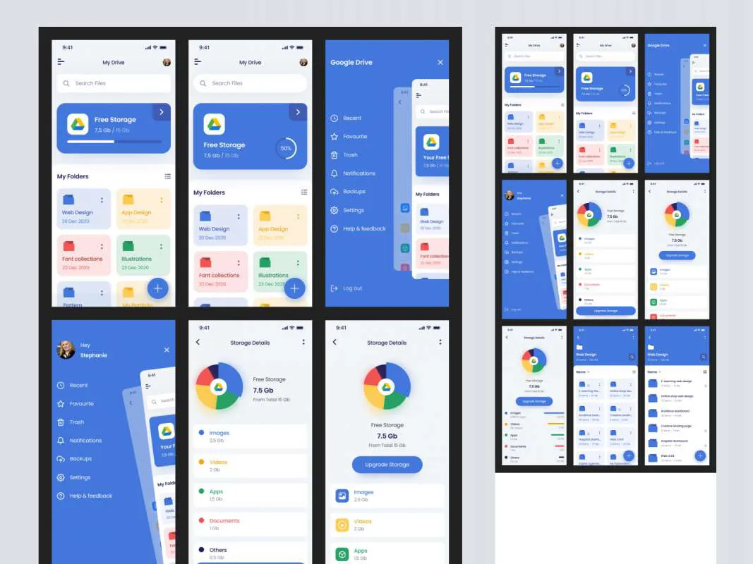G-Drive Free UI Kit for Figma  - Free Figma Template