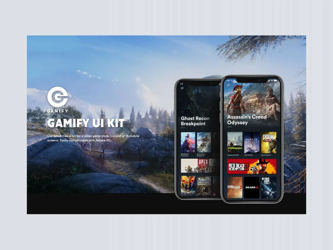 Gamify - Free Adobe XD UI Kit  - Free Figma Template