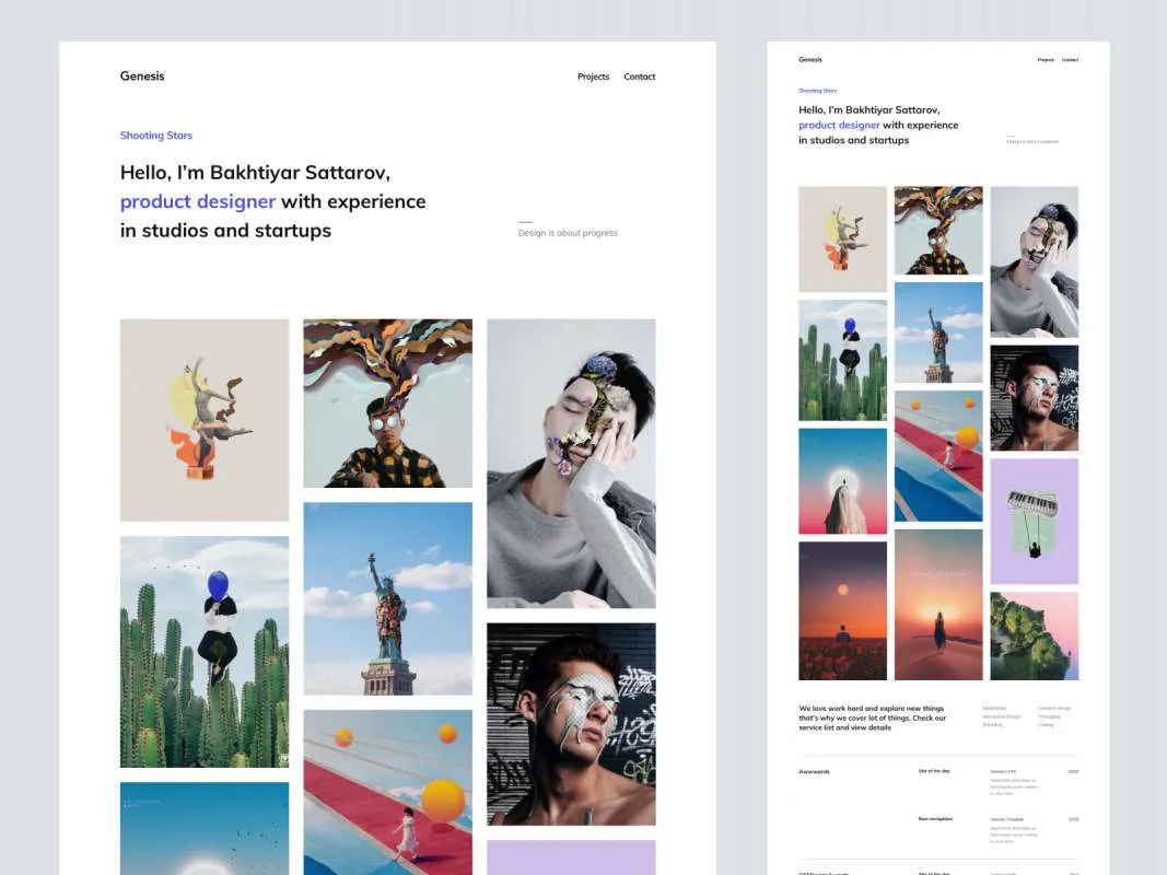 Genesis Portfolio Template  - Free Figma Template